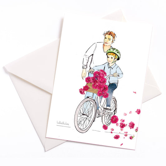 Vater und Sohn - Karte mit Umschlag