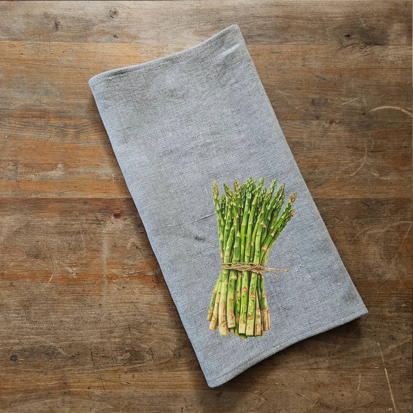 Gästetuch aus 100% Leinen mit Spargel-Print Veggies