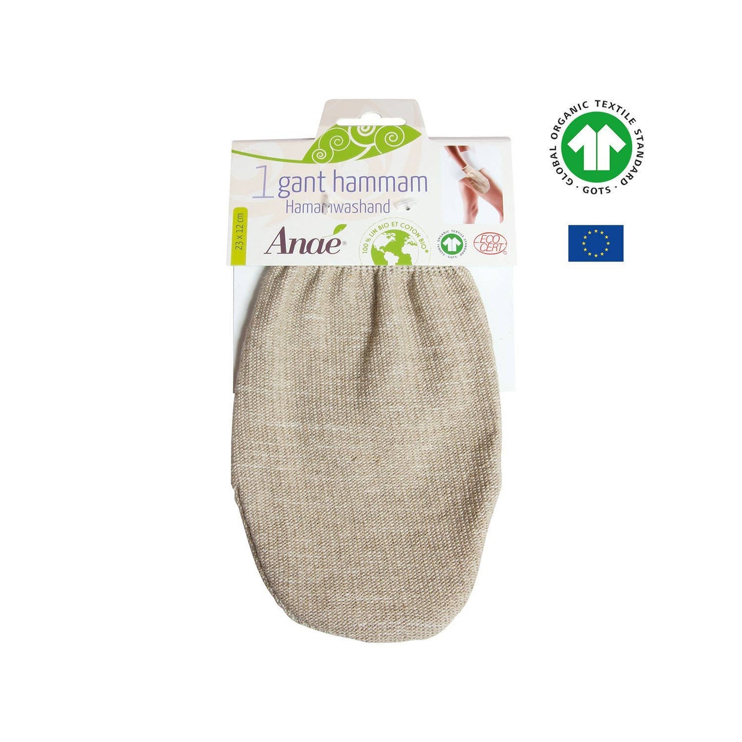 Peeling-Handschuh Hammam aus Bio-Leinen und Baumwolle - Anaé