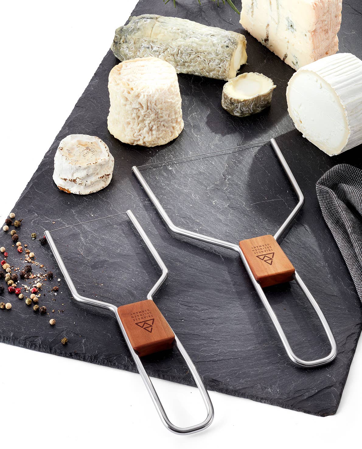 triangle Käselyra 13 cm – Edler Käseschneider aus Edelstahl & Pflaumenholz | Made in Solingen