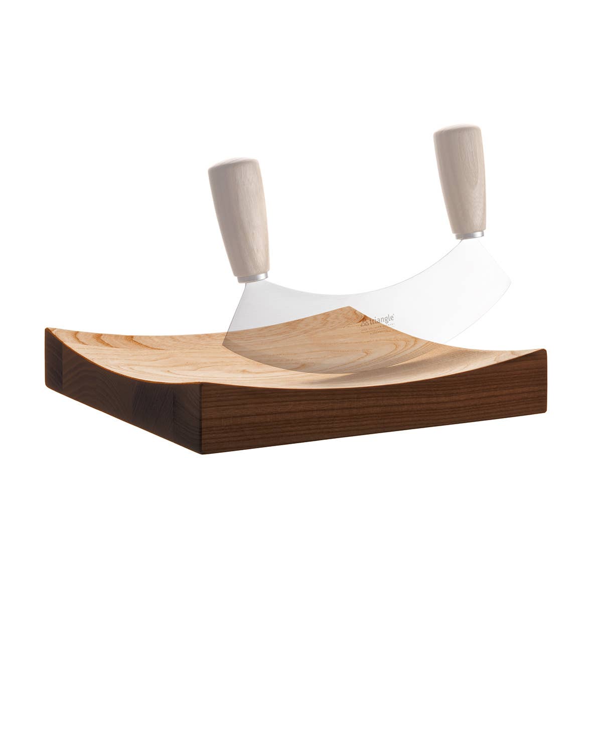 triangle Wiegemesserbrett aus massiver Kernesche 23 × 23 cm – Made in Solingen