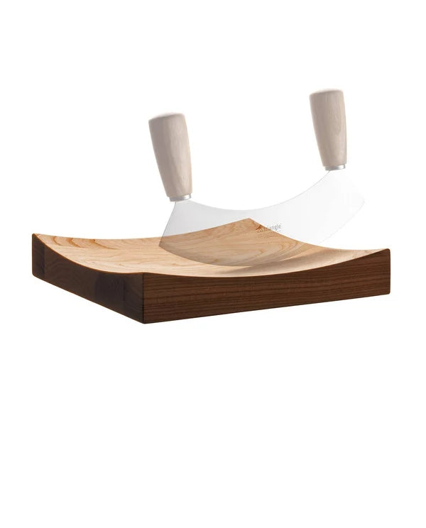 Geschenkset triangle Wiegemesser 23 cm & Schneidbrett aus Esche