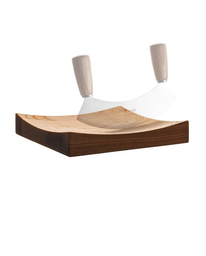 Geschenkset triangle Wiegemesser 23 cm & Schneidbrett aus Esche