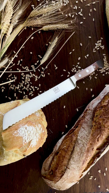 Güde bread knife Alpha walnut (blade length: approx. 21 cm) 