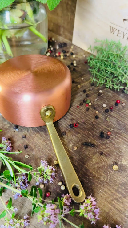 Weyersberg Kupfer-Butterpfännchen – Butterwärmer & Soßentopf 10 cm Durchmesser (nicht Induktionsgeeinigt)