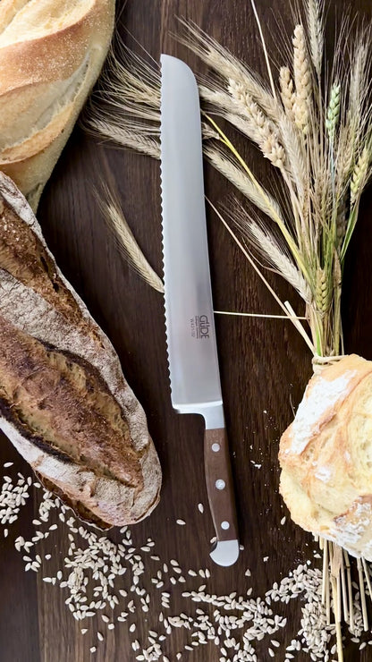 Güde bread knife Alpha walnut (blade length 32 cm)