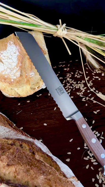 Güde bread knife Alpha walnut (blade length: approx. 21 cm) 